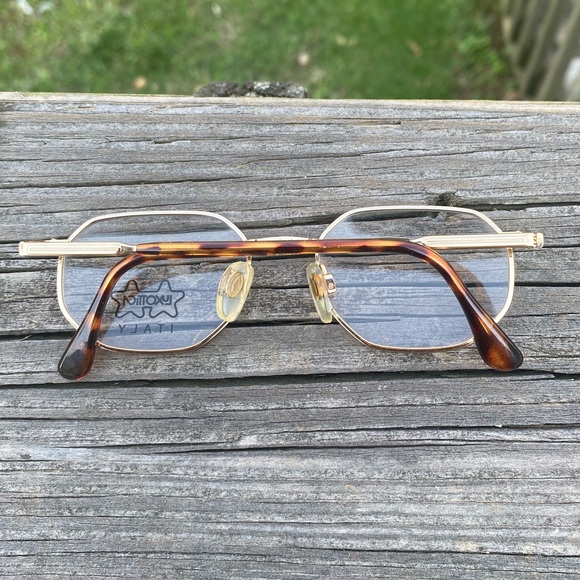 Luxottica frames Italy Gold electroplated Octagonal Metal Glasses 46[]17 125 - Picture 6 of 8